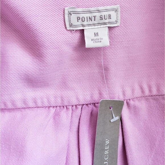 Point Sur/J. Crew Cotton Blend Twill Button Front Long Sleeve Shacket Pink - Picture 7 of 9